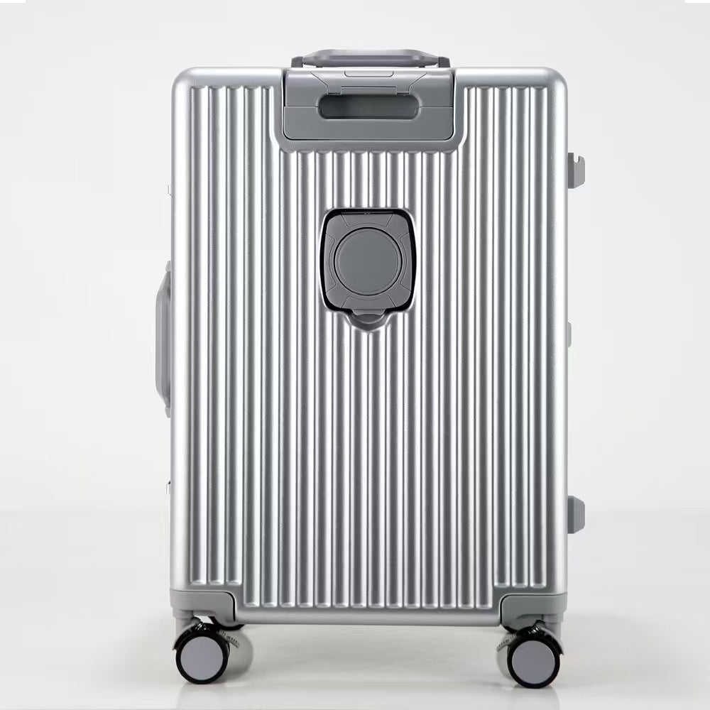 Foreign Trade Explosions Luggage Case Women's Suitcase Trolley Case Men's Universal Front Opening Large Capacity Aluminum Frame Business Boarding Box
