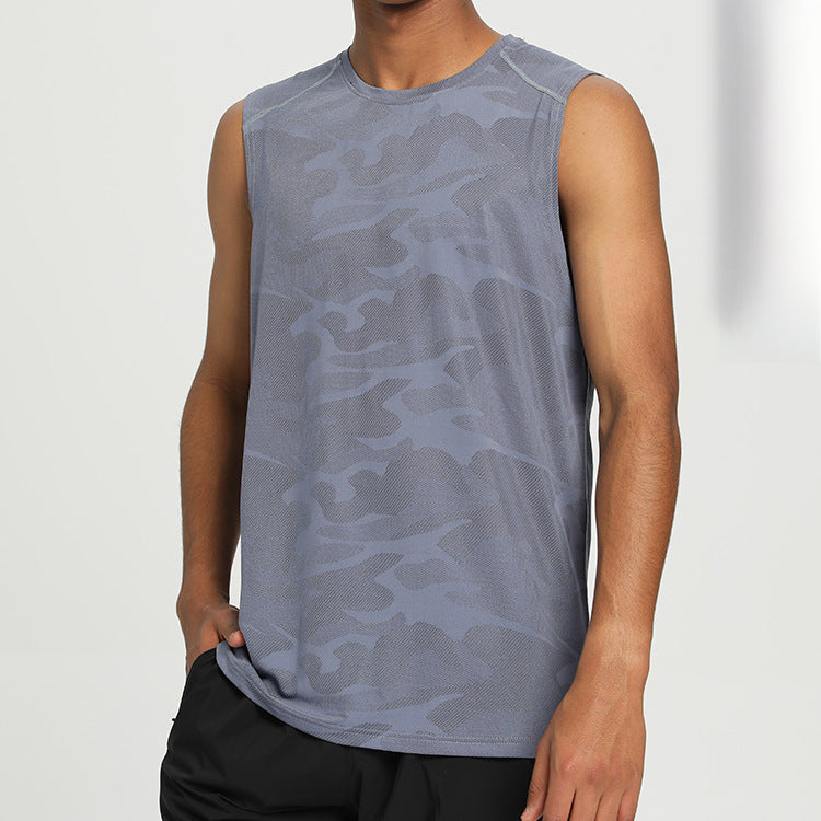 Vest Men's Loose Sports Sleeveless Summer Running Quick-drying Men's T-shirt Fitness Clothes Basketball Sweat-absorbing Training Clothes