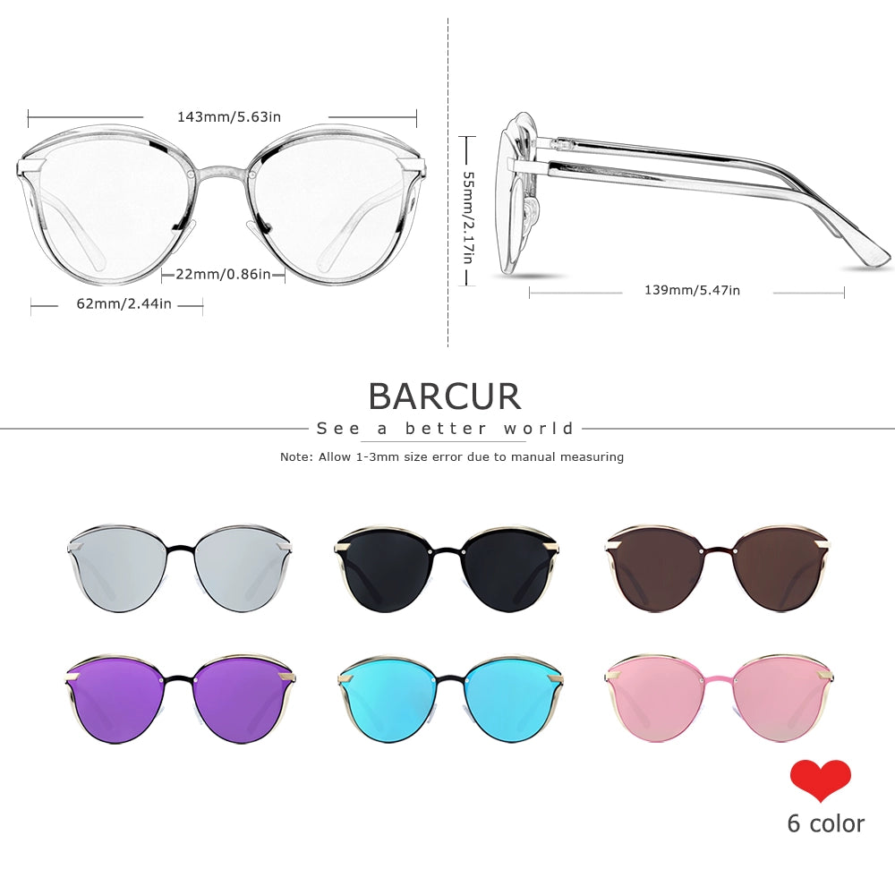 Polarized Women Sunglasses Ladies Round Sun Glasses