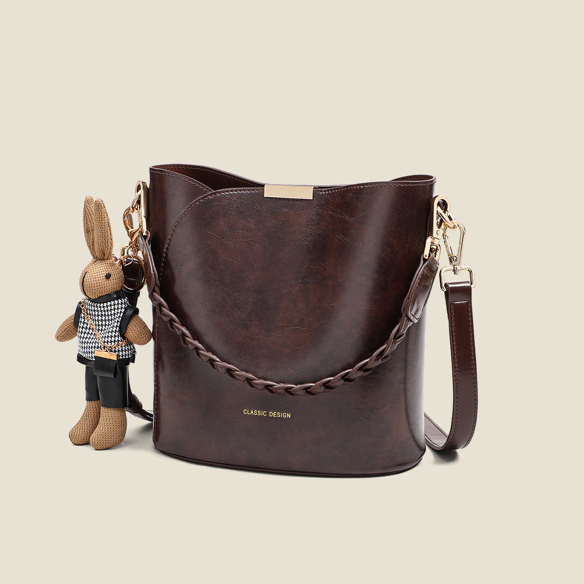 Bag Women's 2025 New High-end Texture Retro Niche Design All-match Crossbody Bag Explosive Portable Bucket Bag