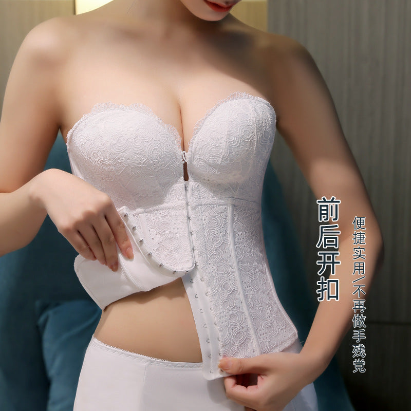 Cross-Border Invisible Shoulder Strap Wedding Dress Bra Small Chest Seamless Palm Support Push-Up Waist Shaping Body Shaping Underwear