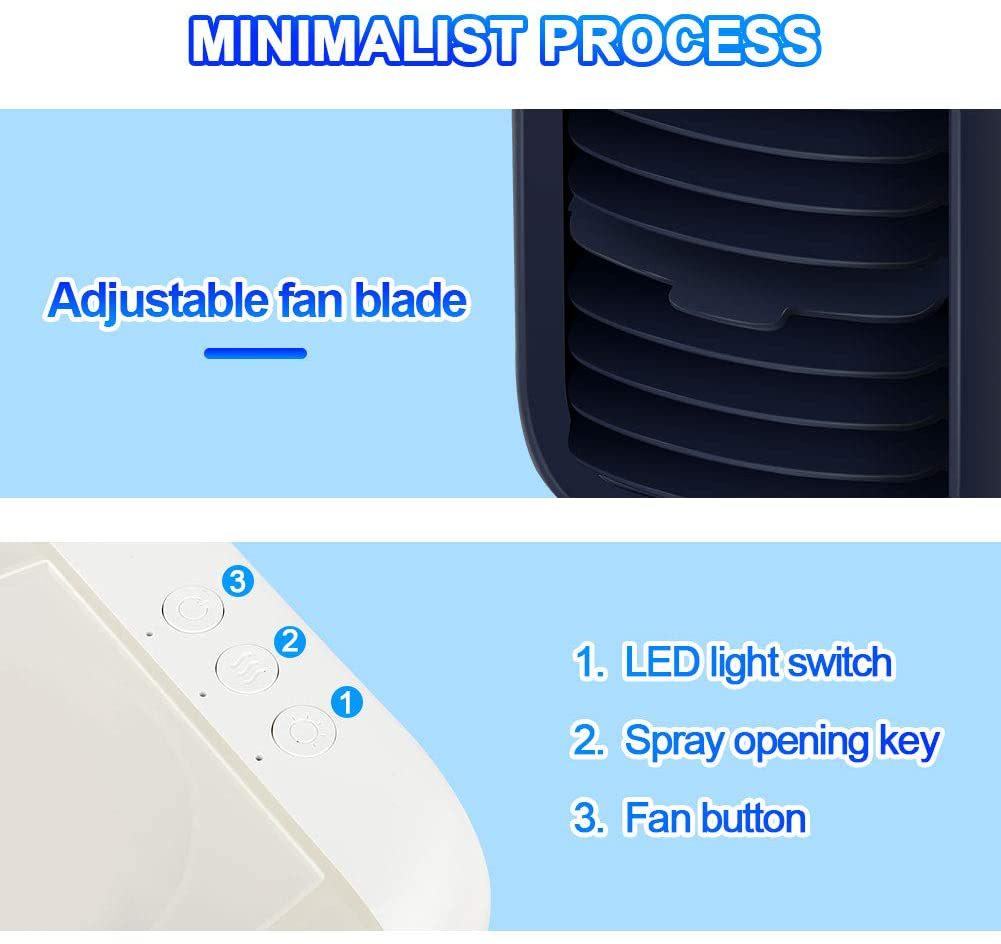 Portable Air Conditioner Rechargeable Evaporative Air Cooler Personal Space Air Purifier