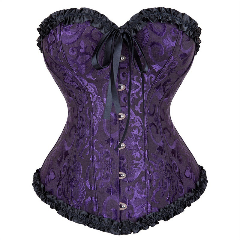 Multicolor Large Size Jacquard With Lace European And American Sexy Palace Corset Shapewear Bridal Corset Dress