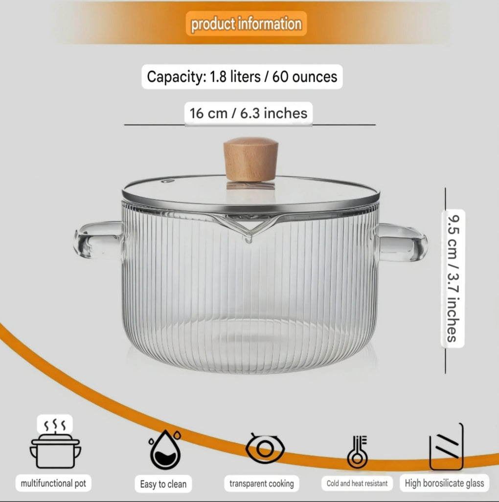 High Borosilicate Glass Pot