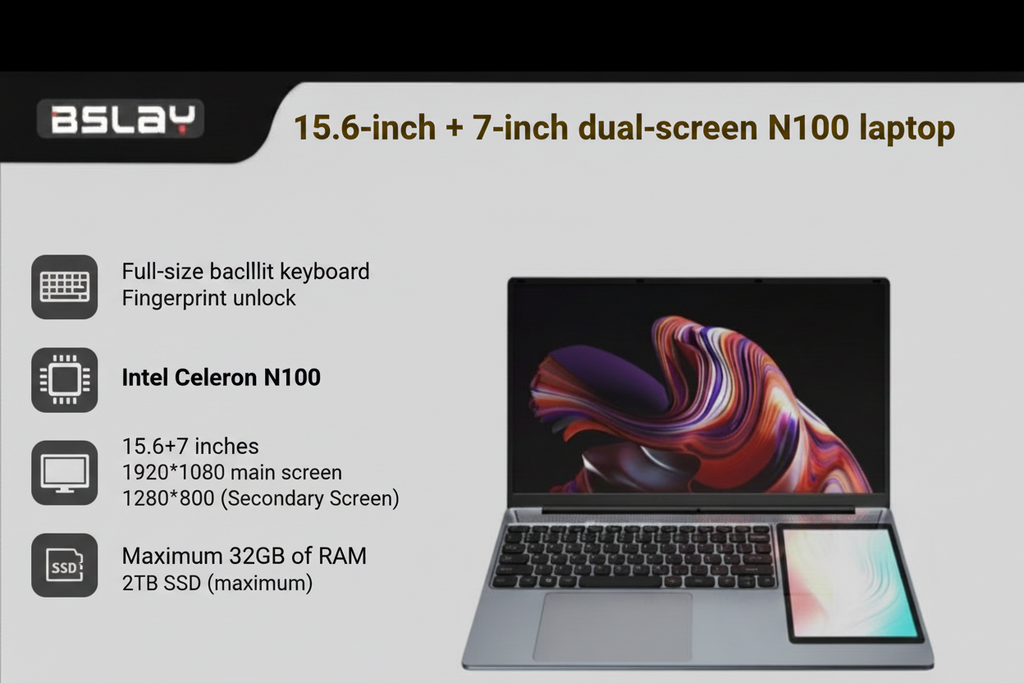 BSLay N100 & N95 Dual Screen Laptop