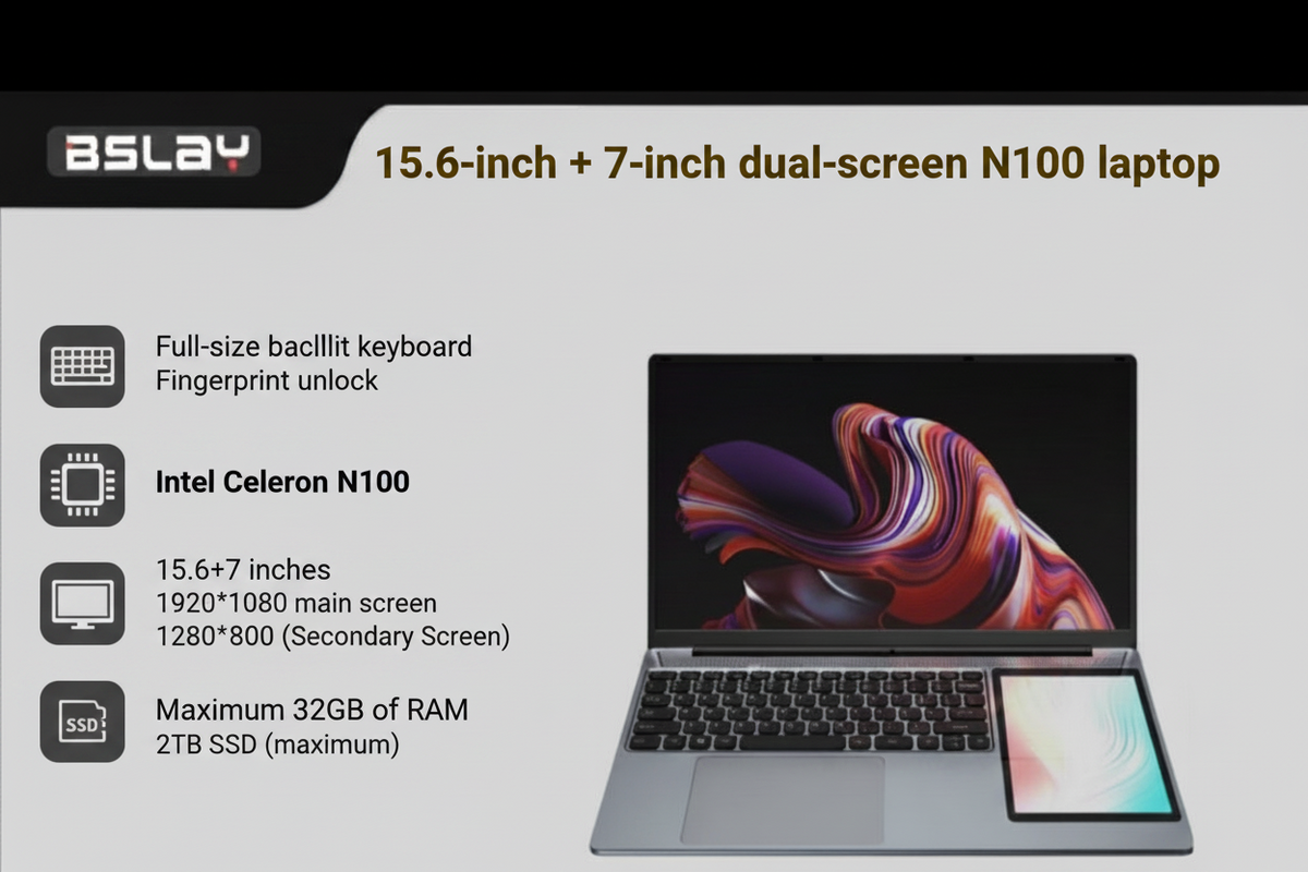 BSLay N100 & N95 Dual Screen Laptop