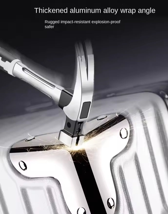 Urban-Aluminium zipper less Luggage With Universal Wheels