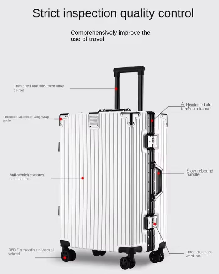 Urban-Aluminium zipper less Luggage With Universal Wheels