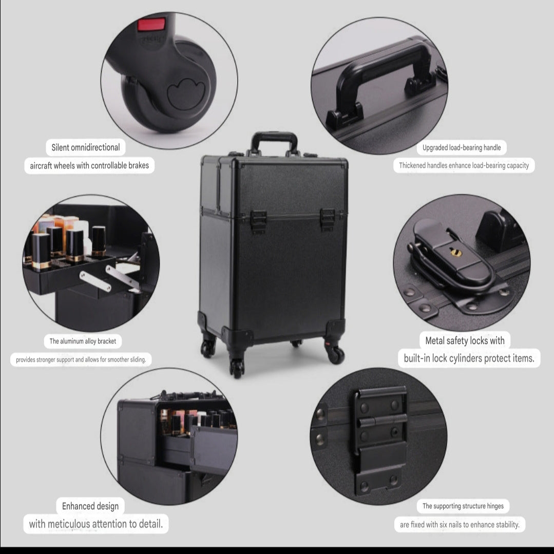 Aluminium Makeup-Trolley suitcase