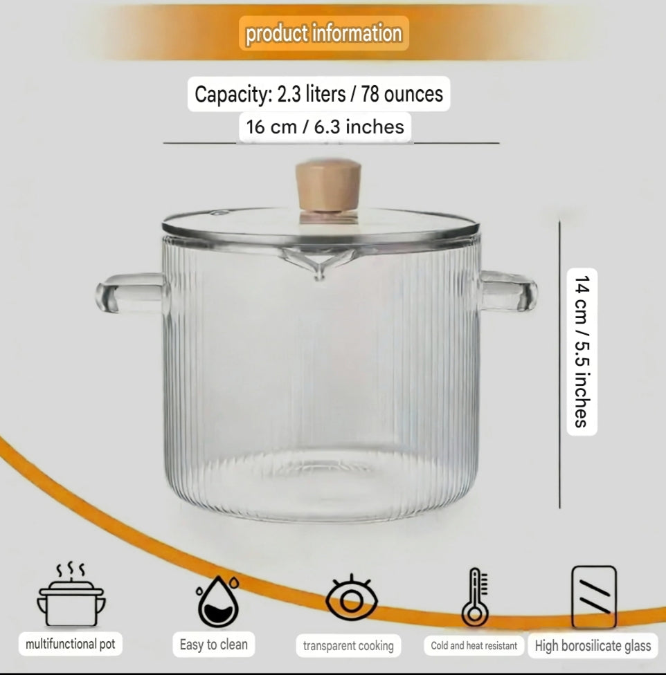 High Borosilicate Glass Pot